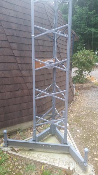 20161024_091035.jpg - The finished base of the tower, showing the electrical box that is mounted in a convienent place on the tower.